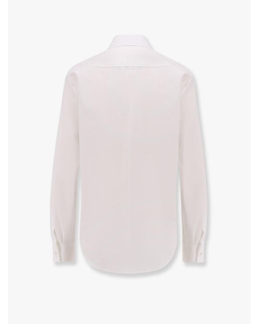 Dior White Dior Cotton Shirt With Bee And Monogram Embroidery