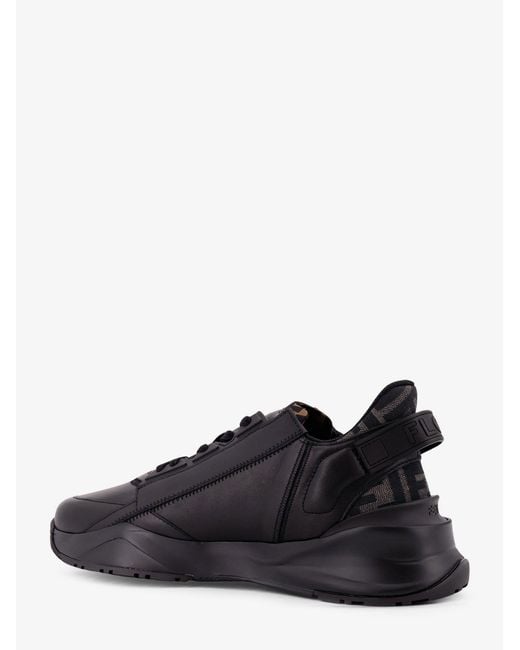 Fendi Black Sneakers Nero Grig Pelle for men