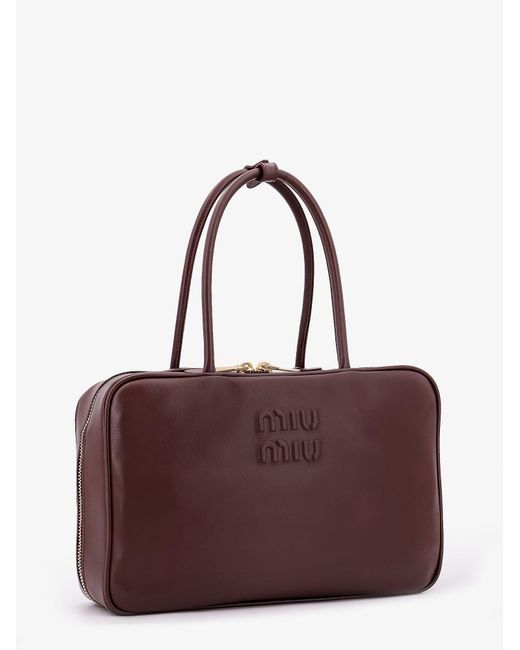 Miu Miu Purple Beau Leather Handbag