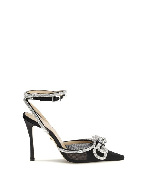 Mach & Mach Black Mach & Mach Double Bow Satin Pumps