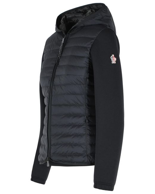Moncler Black Padded Hoodie With Zip