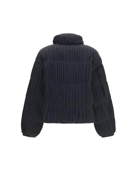 GONGDID DESIGN Blue Reversible High-Neck Puffer Jacket