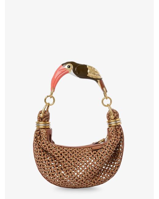 Women's Pink Bracelet Hobo Handbag With Toucan Handle