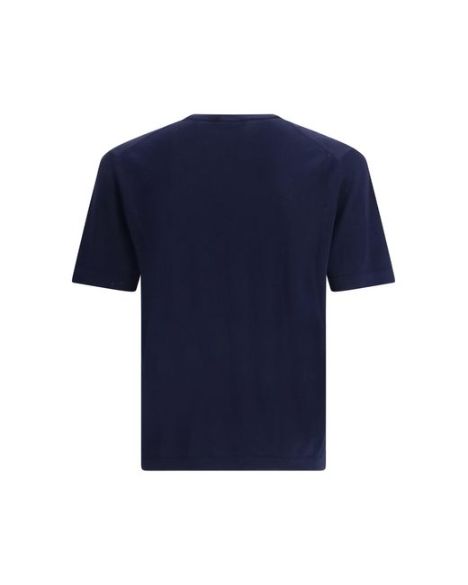 Cruna Blue Cotton Knitted T-Shirt for men
