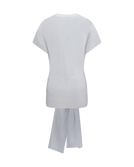 Totême Gray T-Shirt Draped-Waist Jersey