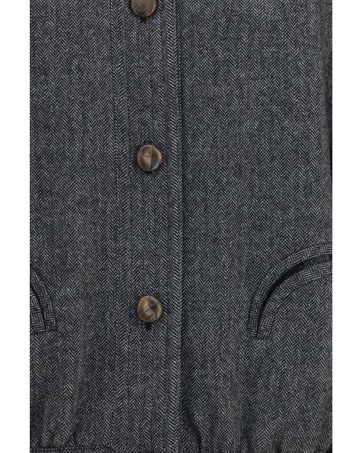 Blazé Milano Gray Blazè Milano Coiba Herringbone Wool Blend Jacket
