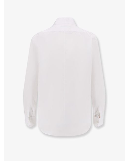 Dior White Cotton Shirt Wih Iconic Embroidery