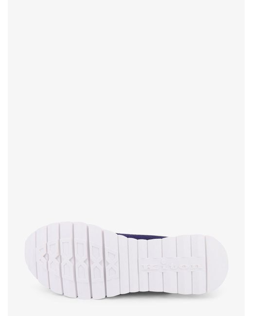 Kiton Blue Sneakers Knitted Fabric for men