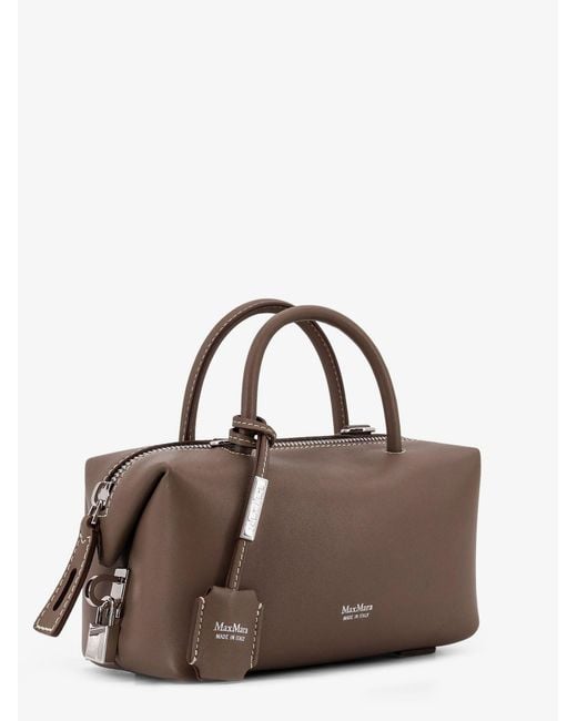 Max Mara Brown Holdalls Leather Handbag