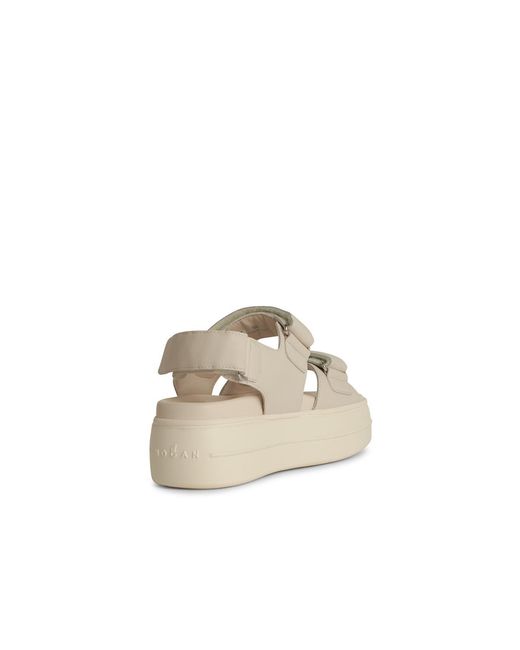 Hogan White H680 Ivory Leather Sneakers