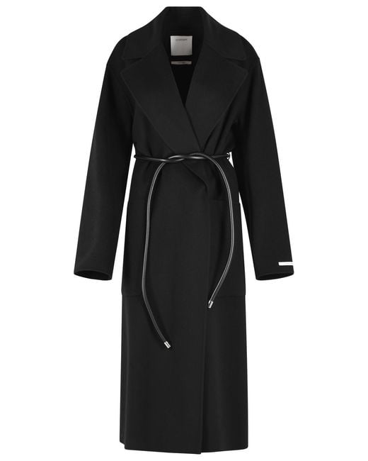 Sportmax Black 'Zannata' Oversize Virgin Wool Coat