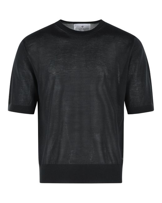 Seven Gauge Black Lyocell Sweater for men