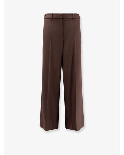 Alysi Brown Stretch Virgin Wool Trousers