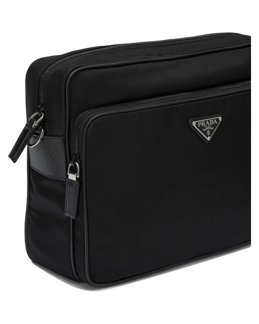 Prada Black Re-Nylon Medium Shoulder Bag for men