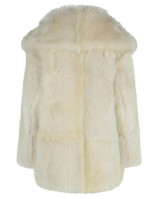 Blancha Natural Sheepskin Coat Milky
