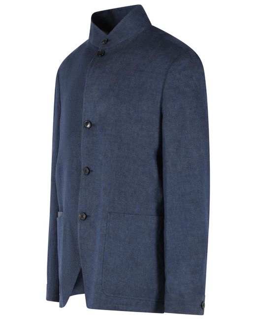 Zegna Blue Linen Jacket for men
