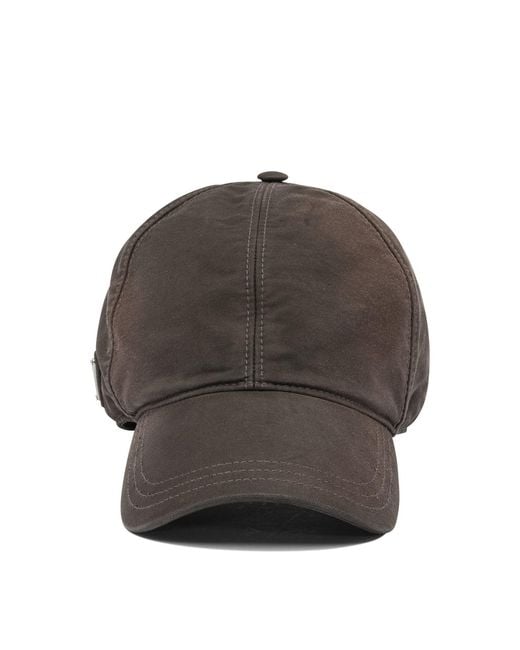 Prada Gray Cotton Trucker Hat for men