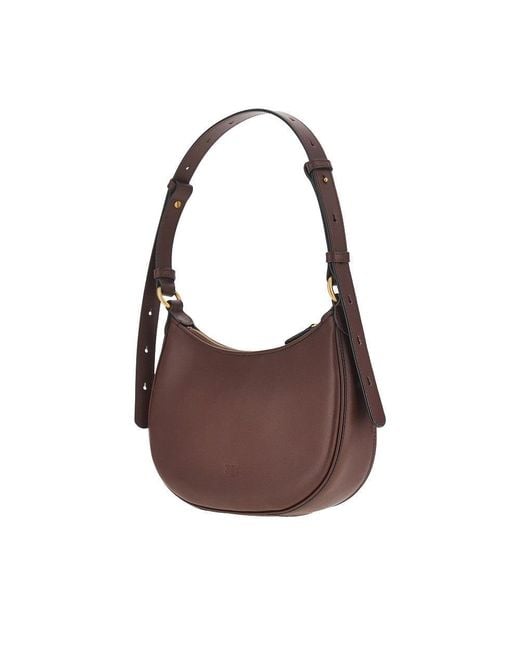 Pinko Brown Mini Love Bag Half Moon