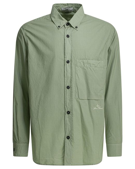 Stone Island Green Casual Cotton Shirt for men