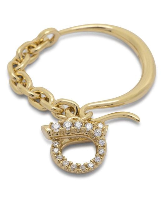 Ferragamo Metallic "Gancatena" Ring