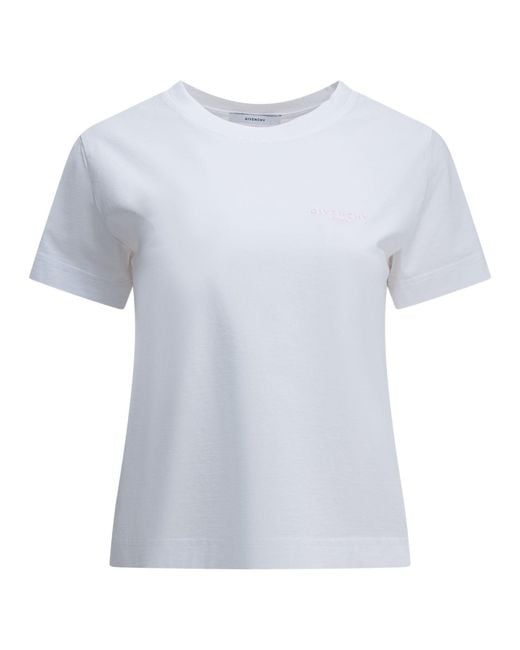 Givenchy White Crewneck T-Shirt With Logo