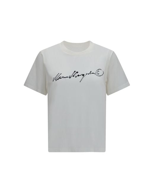 MM6 by Maison Margiela Gray Central-Print T-Shirt Off