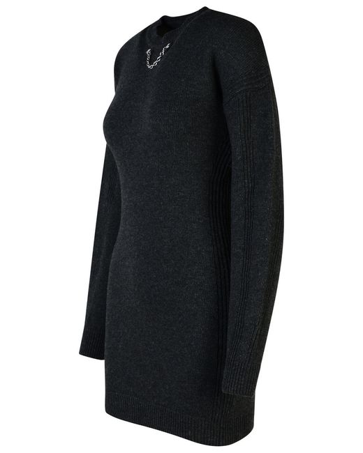 Moschino Black Dark Wool Blend Dress