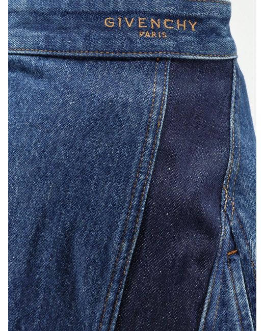 Givenchy Blue Cocoon Denim Mini Skirt
