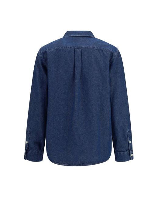 Deperlu Blue Giorgia Cotton Shirt Denim