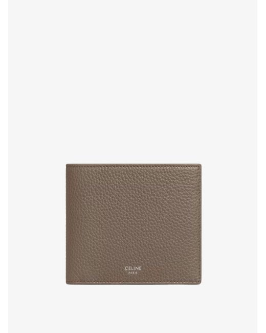 Céline Brown Hammered Leather Bi-Fold Wallet for men