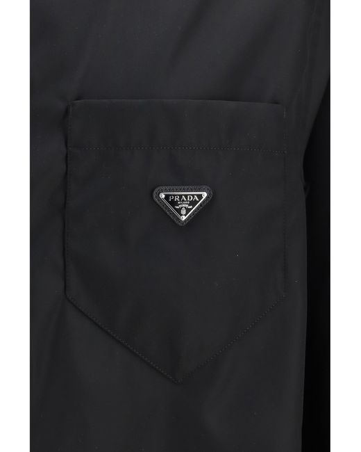 Prada Blue Re-Nylon Shirt for men