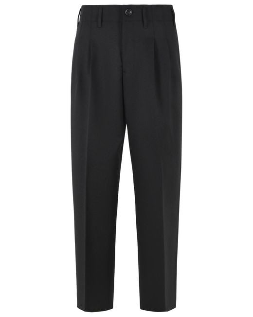 AMI Black 'Zuit' Virgin Wool Pants for men