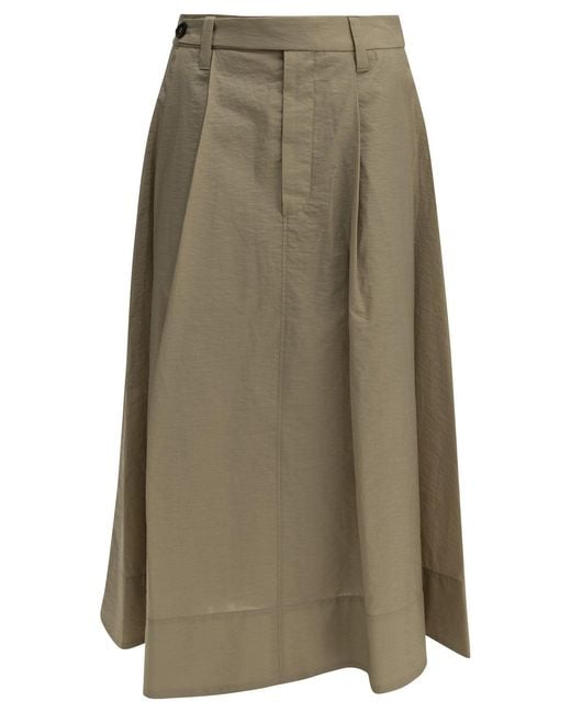 Brunello Cucinelli Green Sartorial Midi Skirt