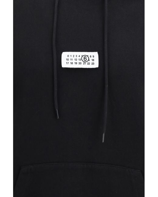 MM6 by Maison Margiela Black Cotton Hoodie for men