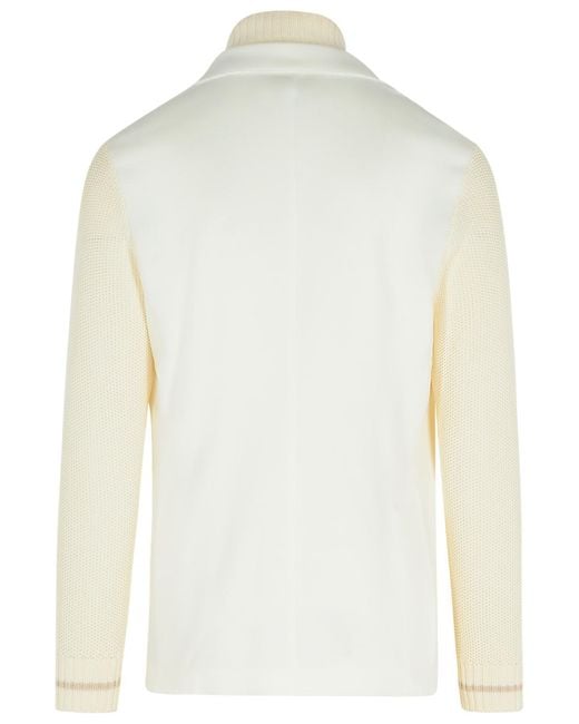 Eleventy White Cotton Blend Cardigan for men