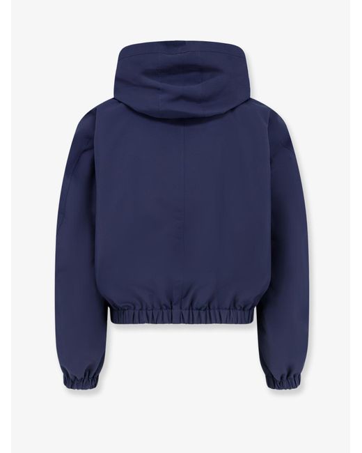 Céline Blue Cotton Blend Hooded Jacket for men