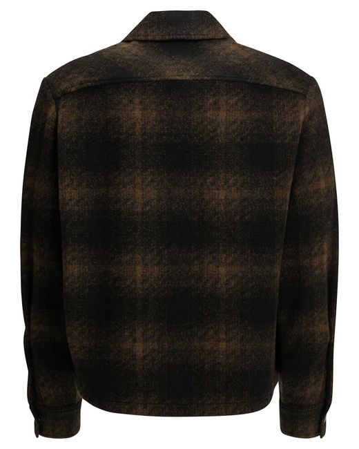 Moncler Black Checkered Overshirt Jacket for men
