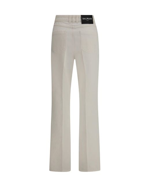 Balmain Gray Straight-Leg Denim Jeans
