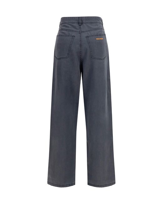 Miu Miu Blue Cotton Jeans