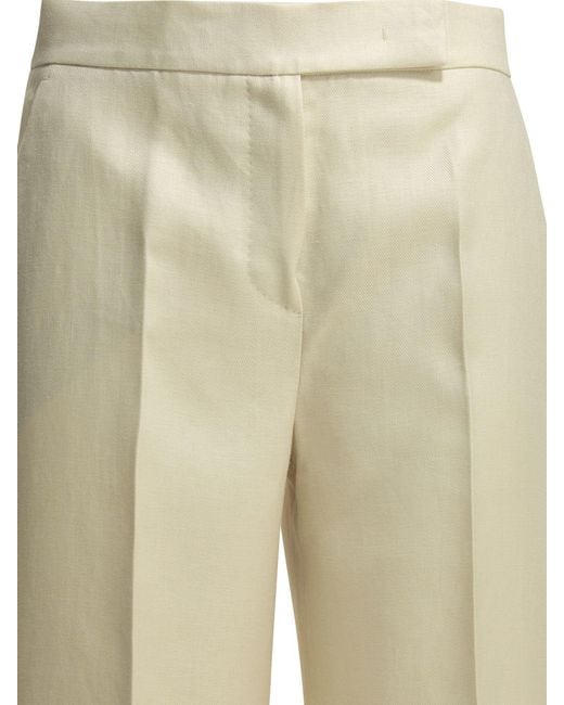 Max Mara Natural Tailored Linen Pants