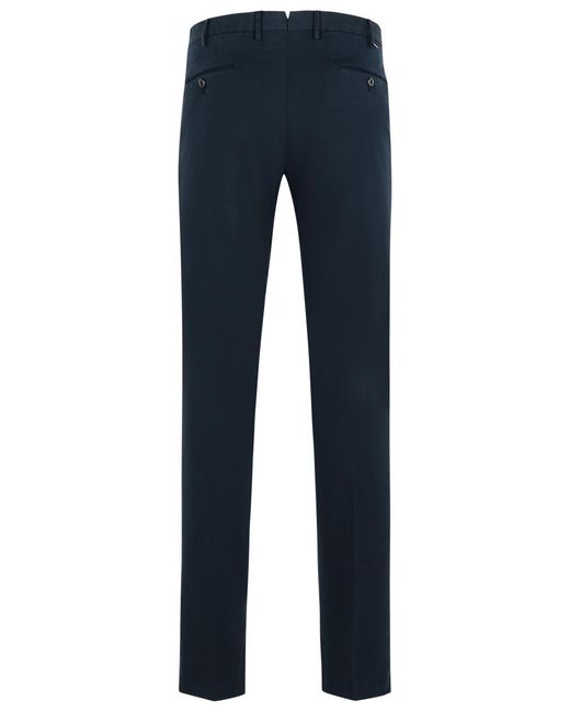 PT01 Blue Superslim Cotton Trousers for men
