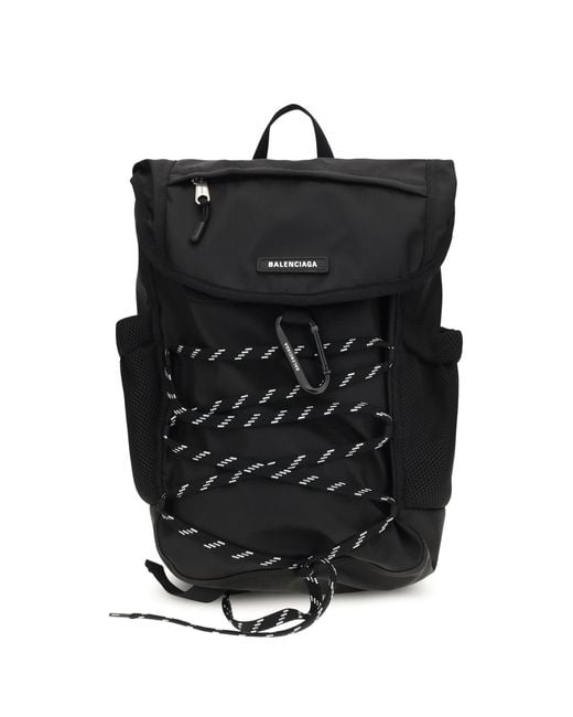 Balenciaga Black Metal Carabiner Detail Backpack for men