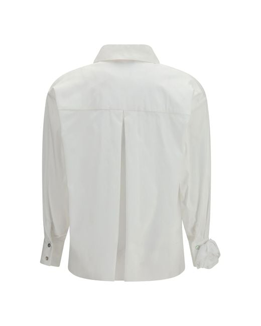 Ella White Shirt With Appliqué Roses
