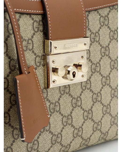 Gucci Brown Padlock Handbag With Shoulder Strap