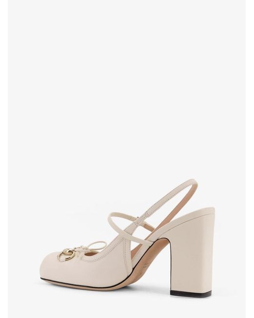 Gucci White Leather Décolleté