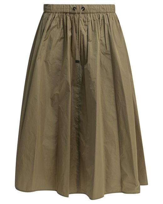 Max Mara Green A-Line Polyester Silk Skirt