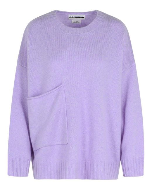 Colorush Purple 'Ziggy Boyfriend' Lilac Cashmere Blend Sweater