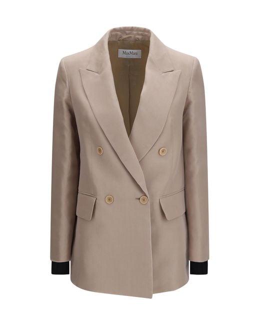 Max Mara Natural Feltro Silk Blazer