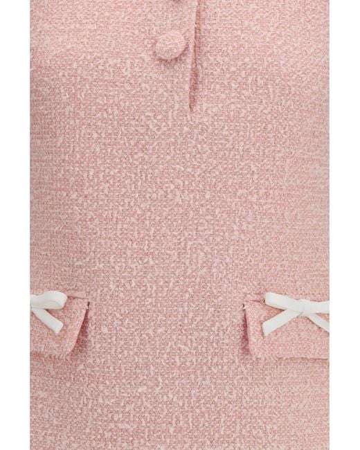 Self-Portrait Pink Dress Bouclé Mini