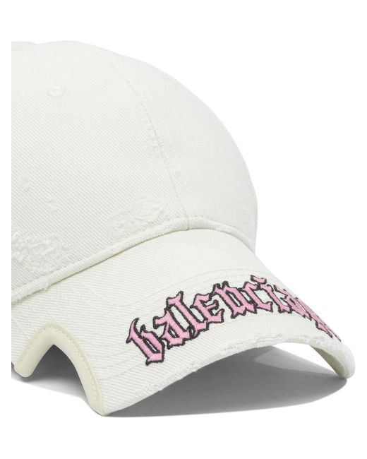 Balenciaga White "Blackletter Script" Trucker Hat for men